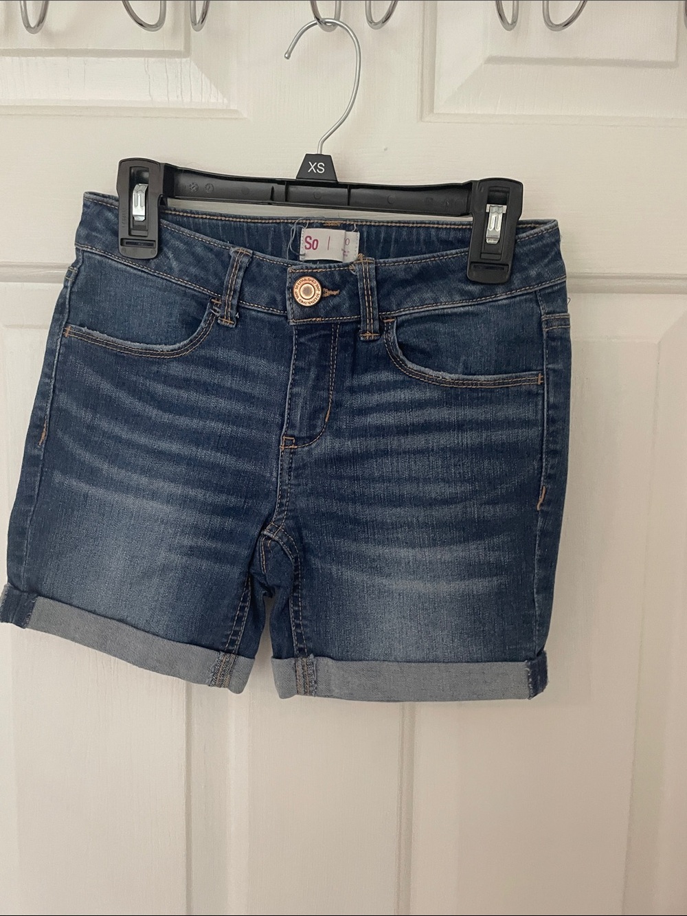 SO Dark Blue Roll-Cuff Denim Shorts